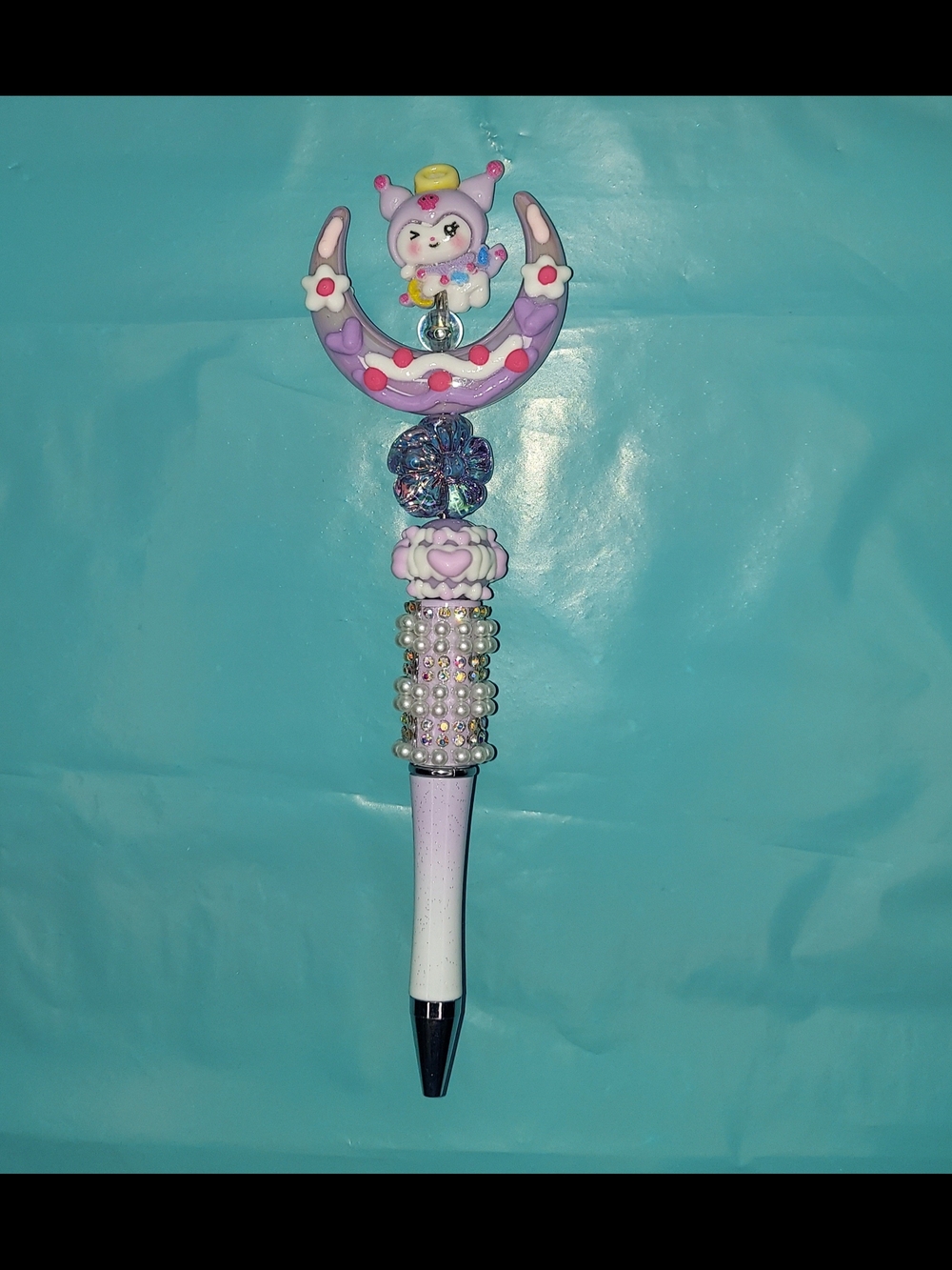 Kuromi  Purple Beaded Decorative  Pen #1